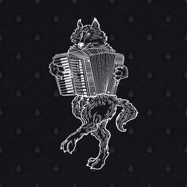 SEEMBO Wolf Playing Accordion Accordionist Musician Fun Band by SEEMBO